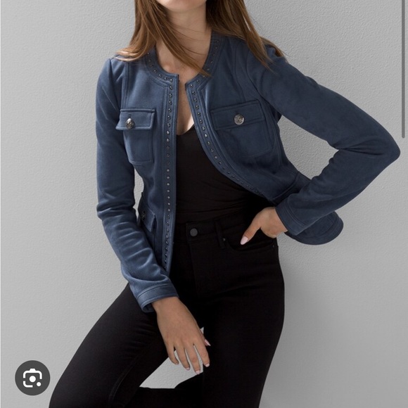 White House Black Market Vegan Suede Stylish Jacket - Picture 8 of 8